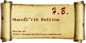 Huszárik Bettina névjegykártya